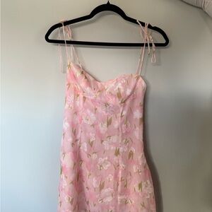 Beginning Boutique Pink Floral Mini Dress NEVER WORN